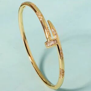 Juste Un Clou 18K Gold Stainless Steel Elegant Bangle Bracelet